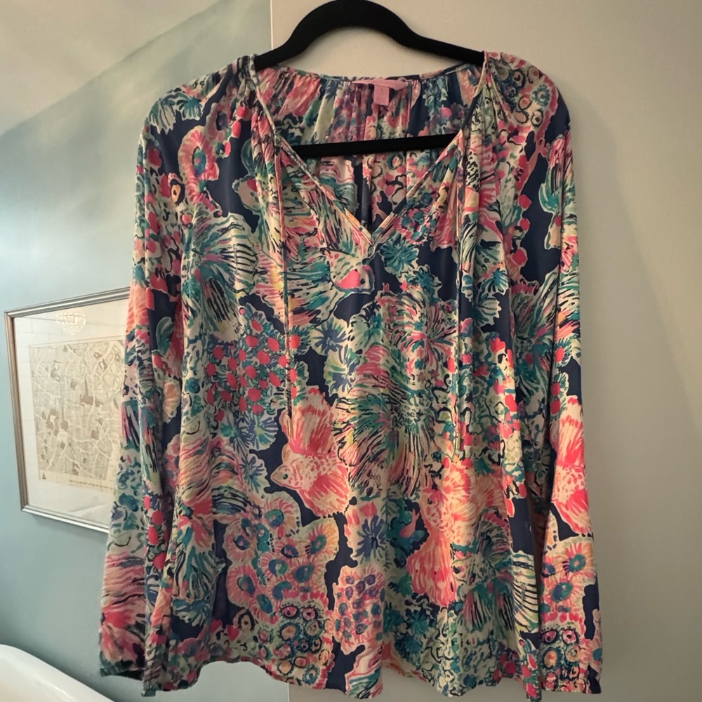 Lilly Pulitzer Gypsea Willa blouse XS blue & pink